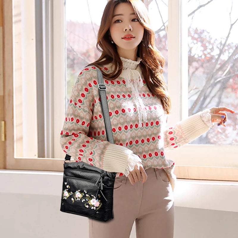 Ladies Pure Printing Messenger Bags Female Large Capacity Single Shoulder Purse