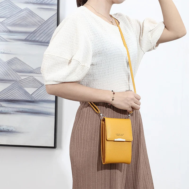 Women's Small Crossbody Shoulder Bags PU Leather Cell Phone Bag