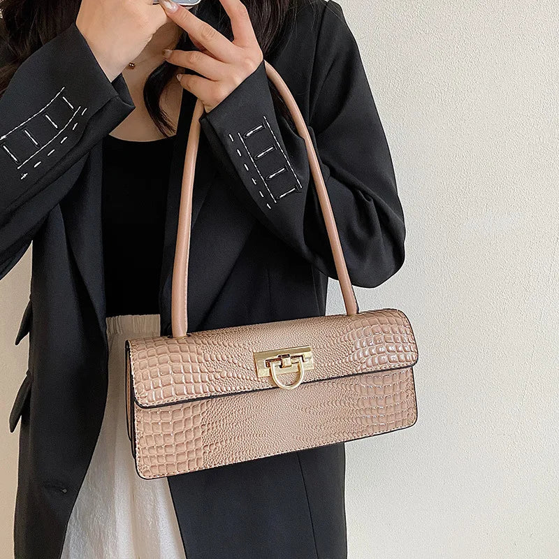 Crocodile Shoulder Armpit Purse Vintage Handbag