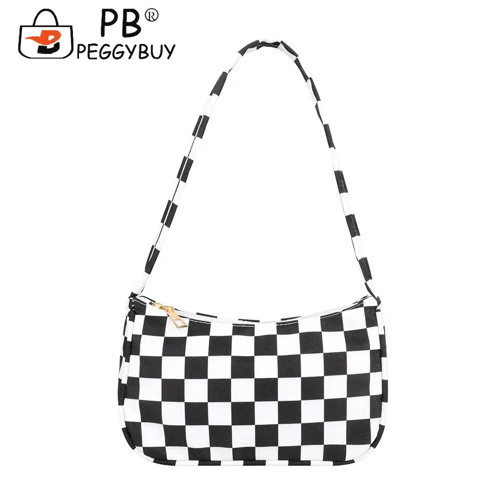 Leopard Print Nylon Women Shoulder Bag Retro Plaid Mini Vacation Bag