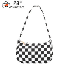 Leopard Print Nylon Women Shoulder Bag Retro Plaid Mini Vacation Bag