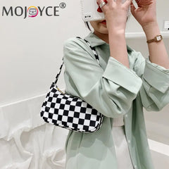 Retro Plaid Bag Leopard Print Women Shoulder Mini Vacation Bags