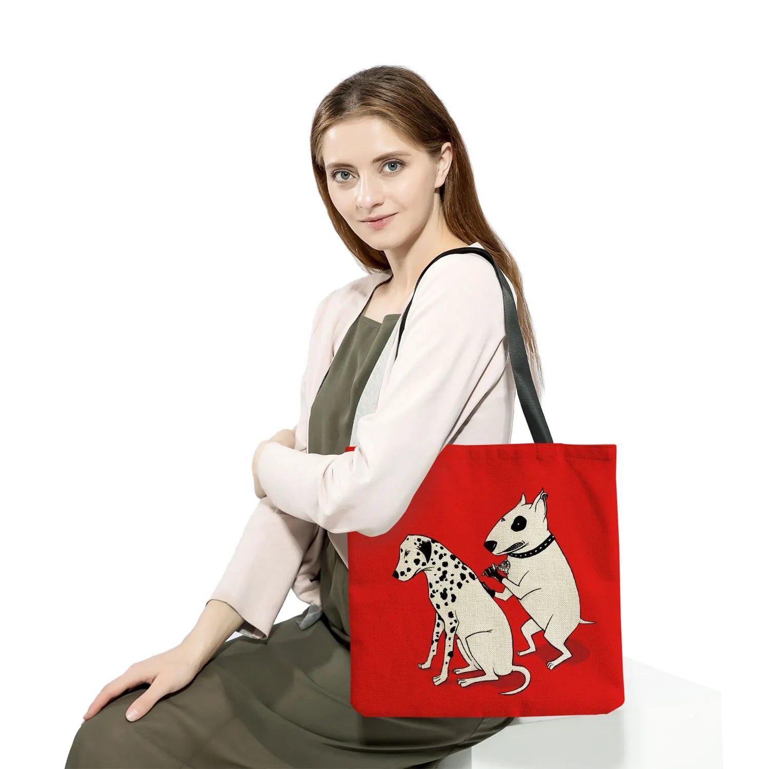 Funny Cartoon Dog Print Shopper Bag - Summer Tote Bag