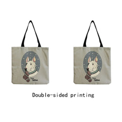 Dog Print Summer Shopper Bag Funny Cartoon Animal Portable Tote Beach Bag