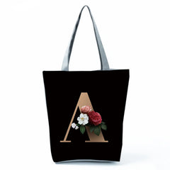 Harajuku Style Letter Series Tote Bag, Reusable Shopper, Student Handbag
