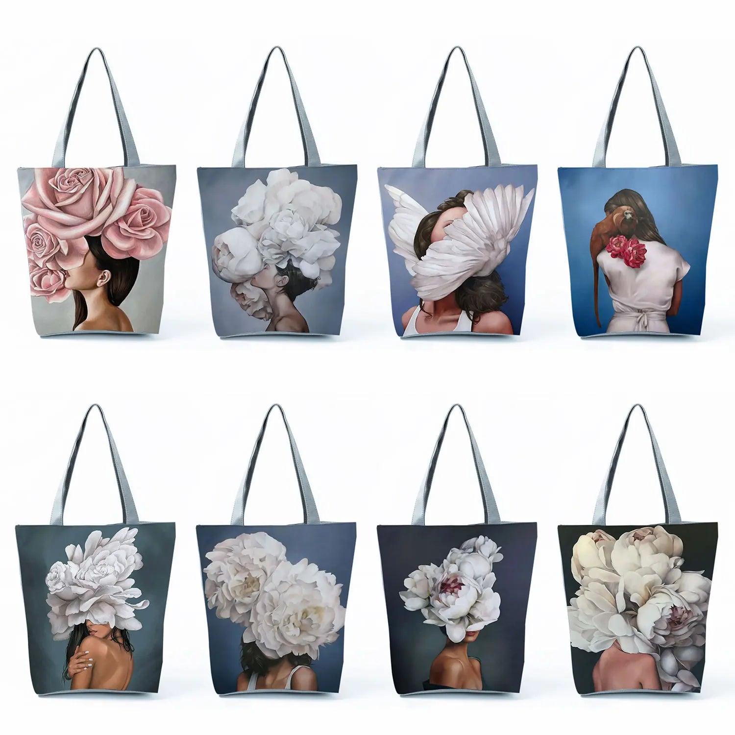 Floral Lady Women's Shoulder Bag Art High Capacity Customizable Tote Bag