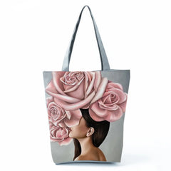 Floral Lady Women's Shoulder Bag Art High Capacity Customizable Tote Bag