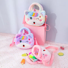 Plush Cartoon Animal Messenger Bag Handbag Coin Purse