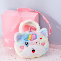 Plush Cartoon Animal Messenger Bag Handbag Coin Purse