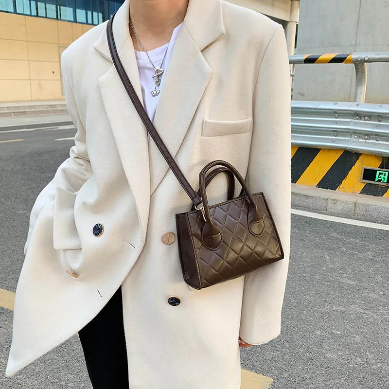 Square Crossbody Handbag Small Handbag PU Leather Ladies Phone Bag