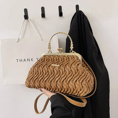 Crinkled Leather Crossbody Bags Handbags Casual Tote Bags