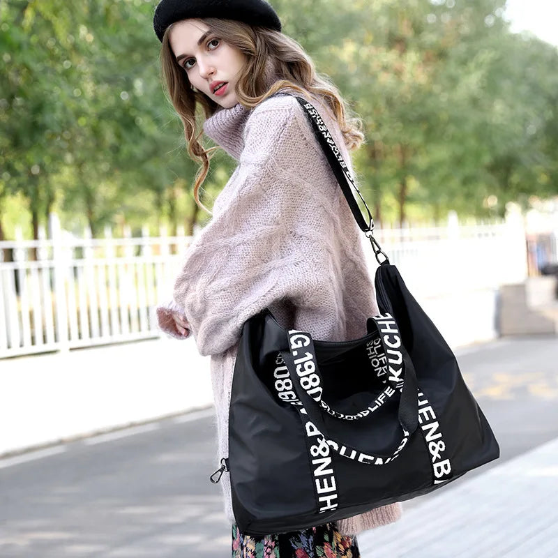 Large Capacity Shoulder Bag Women's Handbag Nylon Travel Tote