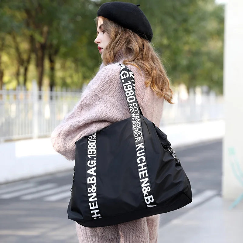 Large Capacity Shoulder Bag Women's Handbag Nylon Travel Tote