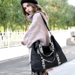 Large Capacity Shoulder Bag Women's Handbag Nylon Travel Tote