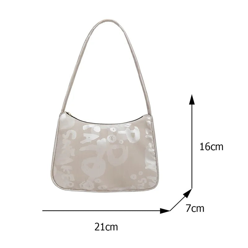 Casual Nylon Women Shoulder Bags Vintage Printing Female Shoulder Bags
