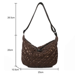 Ladies Quilted Top-Handle Handbags Rhombus Pattern Padded Totes