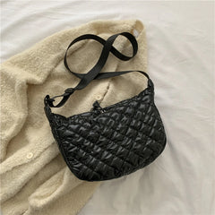 Ladies Quilted Top-Handle Handbags Rhombus Pattern Padded Totes