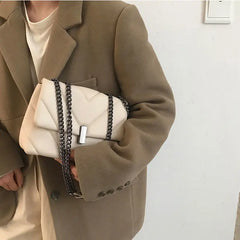 Ladies Versatile Shoulder Bag PU Leather Crossbody Chain Handbag