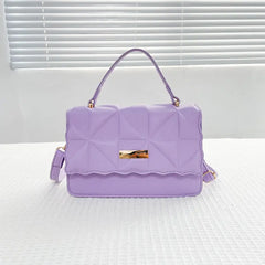 Women's Small Brown Handbag Purple Leather Shoulder Bag