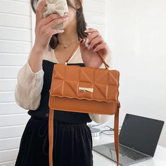 Women's Small Brown Handbag Purple Leather Shoulder Bag