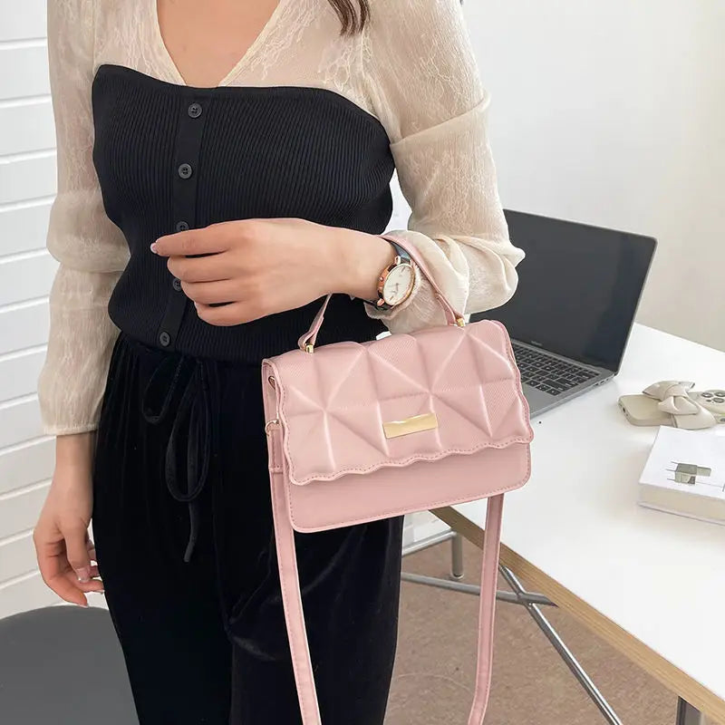 Women's Small Brown Handbag Purple Leather Shoulder Bag