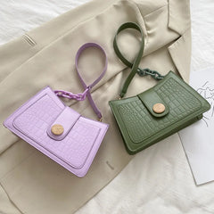 Crocodile Pattern Small Shoulder Bag for Women
