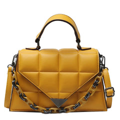 Small PU Leather Square Bag Lingge Shoulder Messenger Bags