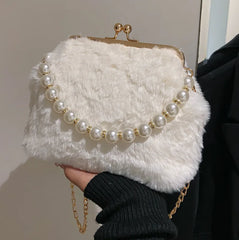Women's Soft Fur Bag Winter Shoulder Purse & Handbag