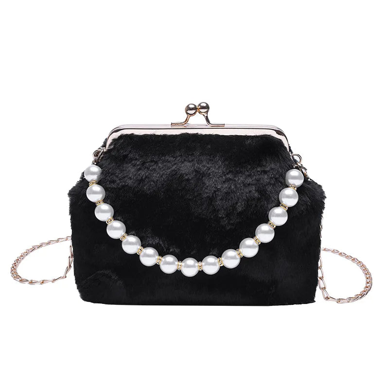 Women's Soft Fur Bag Winter Shoulder Purse & Handbag