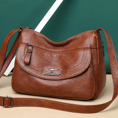 Soft Leather Messenger Bag Purses Women Shoulder Bags Large Crossbody B