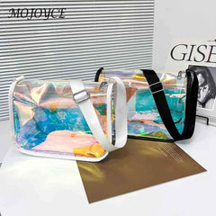 Clear PVC Crossbody Bag Transparent Phone Purse Solid Shoulder Bag