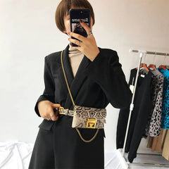 Solid Snake Pattern Waist Bag Multifunctional Shoulder Bag