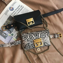 Solid Snake Pattern Waist Bag Multifunctional Shoulder Bag