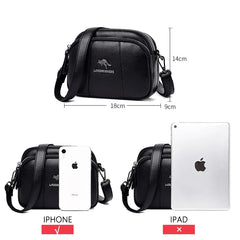 Women's Square Shoulder Bag Layer Pocket PU Leather Anti Theft Messenger Bag