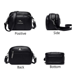 Women's Square Shoulder Bag Layer Pocket PU Leather Anti Theft Messenger Bag