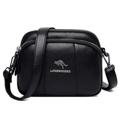 Women's Square Shoulder Bag Layer Pocket PU Leather Anti Theft Messenger Bag