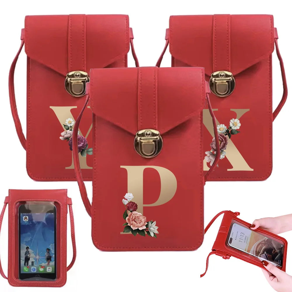 Women's Touch Screen Cell Phone Purse Leather Handbag