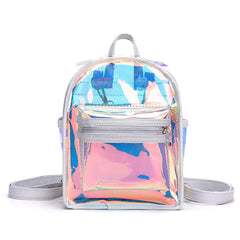 Transparent Laser Backpack PVC Clear School Bags For Teenager Girls