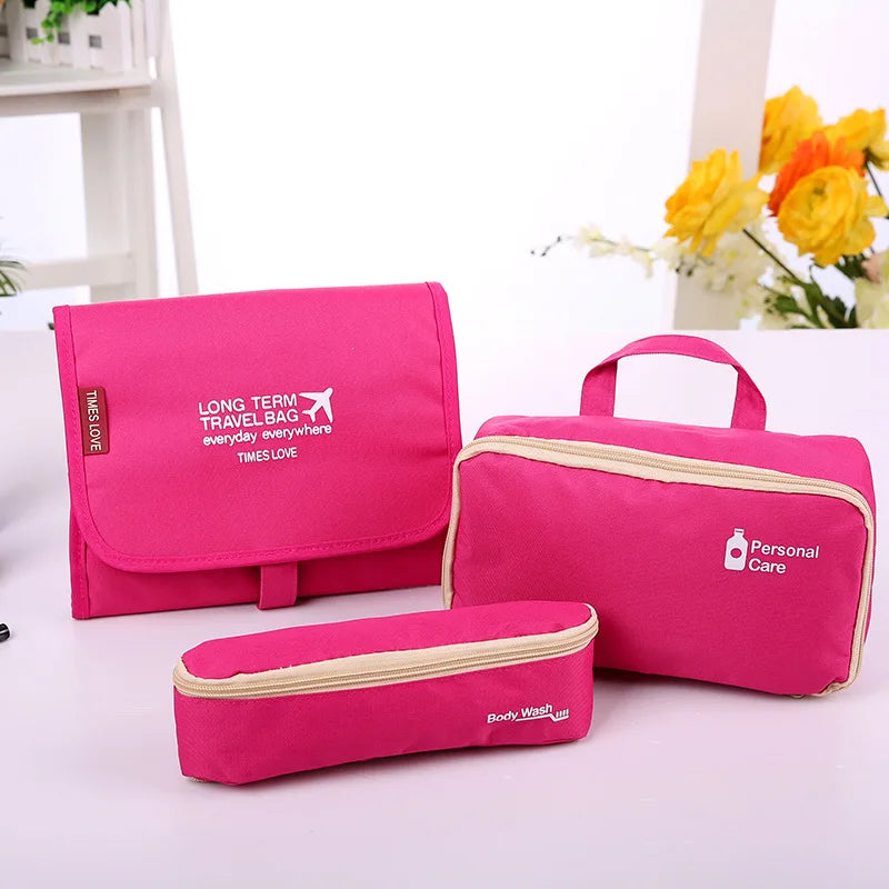 Travel Cosmetic Bag Toiletries Storage Foldable Polyester Nasal Washer B