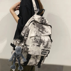 Nylon Backpack Laptop Book School Bag Women Backpacks