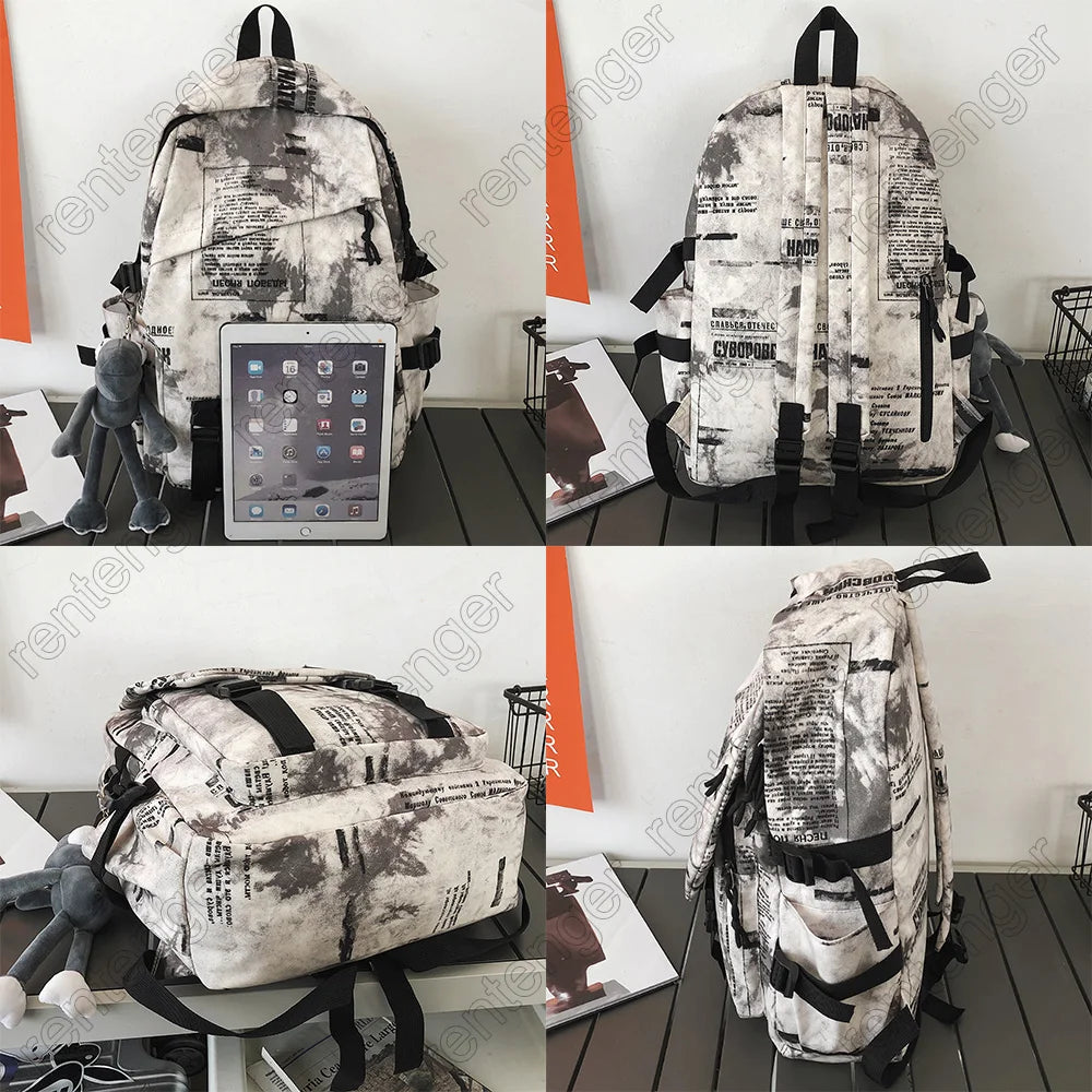 Nylon Backpack Laptop Book School Bag Women Backpacks