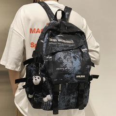 Nylon Backpack Laptop Book School Bag Women Backpacks