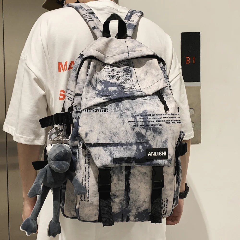 Nylon Backpack Laptop Book School Bag Women Backpacks