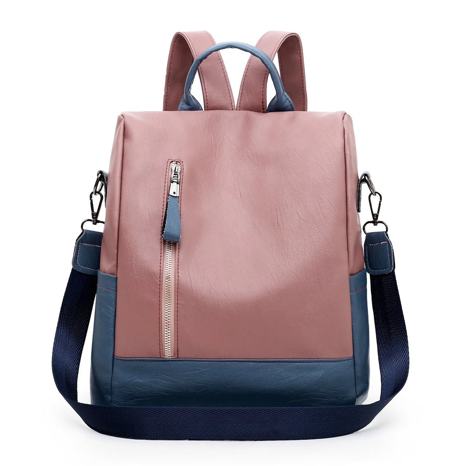 Ladies Versatile Leather Shoulder Bag Casual Large Capacity Backpack