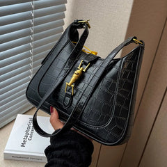 Vintage Crocodile Print Crossbody Bag for Women
