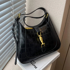 Vintage Crocodile Print Crossbody Bag for Women