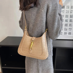 Vintage Crocodile Print Crossbody Bag for Women