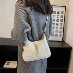 Vintage Crocodile Print Crossbody Bag for Women