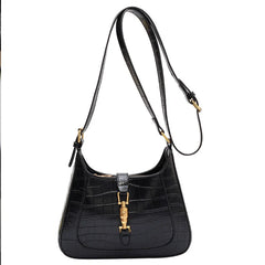 Vintage Crocodile Print Crossbody Bag for Women
