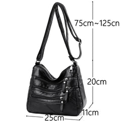 Vintage Women's Shoulder Bag Crossbody Leather Messenger Famous Handbags